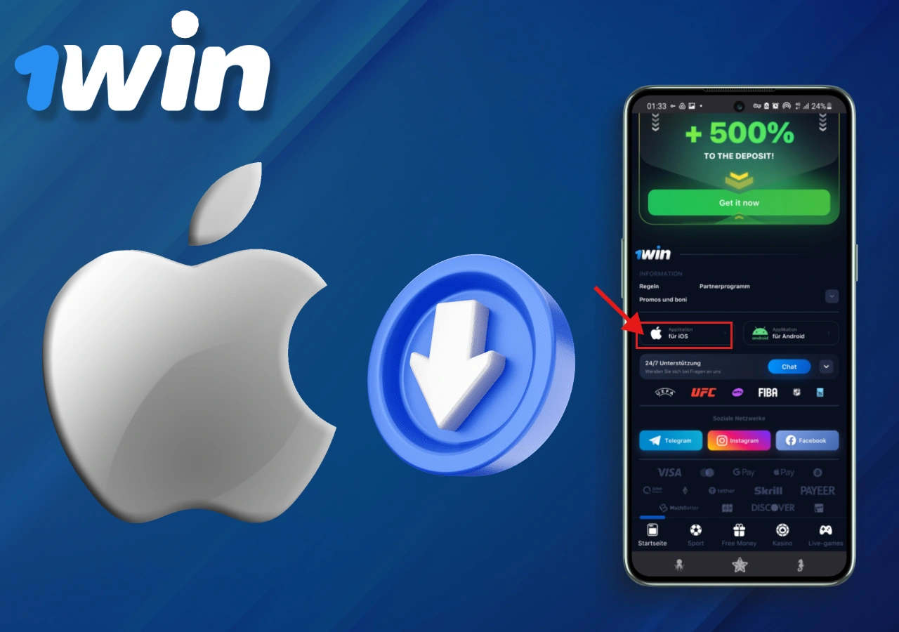 comment télécharger l'application 1Win pour ios