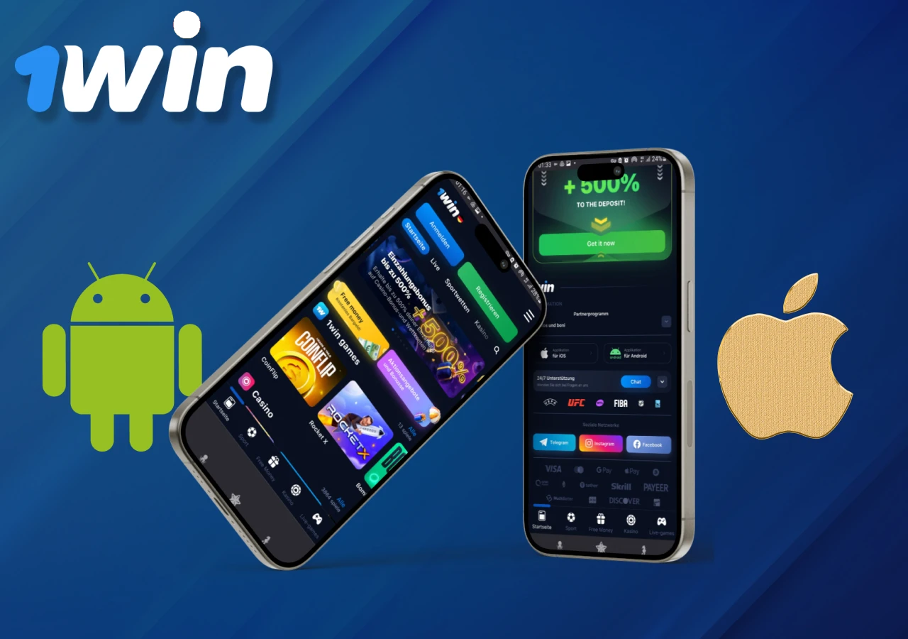 1Win applications mobiles pour les utilisateurs d'Android et d'iOS